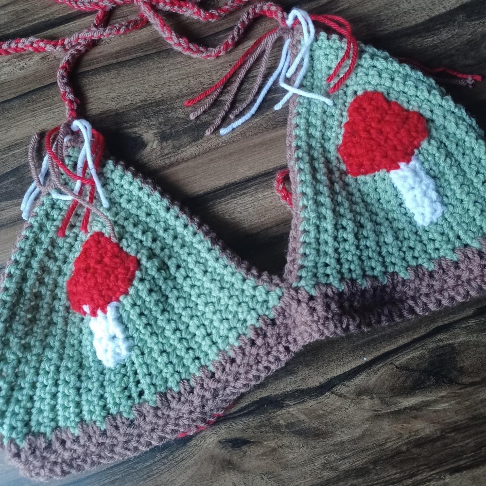 Crochet handmade mushroom top